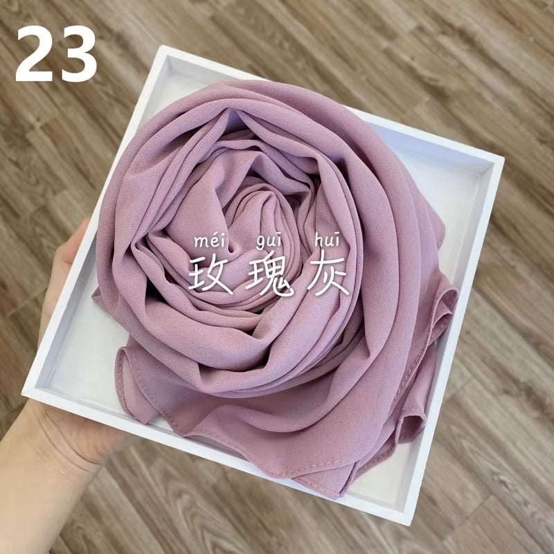 Muslim Chiffon Hijab Scarf Women 2020 Islam Scarves Solid Color Shawl Head Wrap Islamic Hijabs Headscarf Foulard Femme Musulman