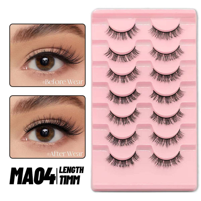 3D Faux Mink Cat Eye & Fox Eye Lashes Fluffy False Eyelashes Natural Look Extensions for Makeup & Daily Wear