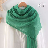 Muslim Women Scarves and Shawls with Loose Edges and Imitation Cotton and Linen Hijabs