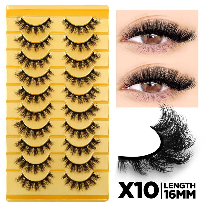 3D Faux Mink Cat Eye & Fox Eye Lashes Fluffy False Eyelashes Natural Look Extensions for Makeup & Daily Wear