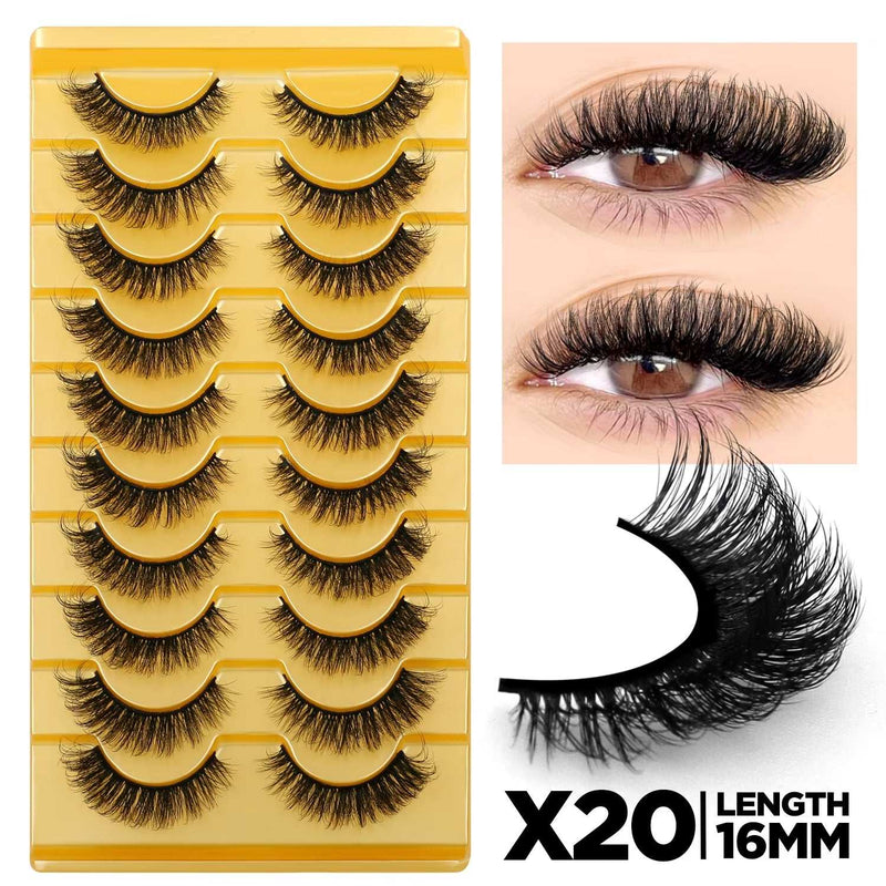 3D Faux Mink Cat Eye & Fox Eye Lashes Fluffy False Eyelashes Natural Look Extensions for Makeup & Daily Wear