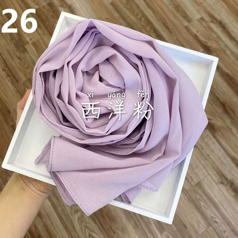 Muslim Chiffon Hijab Scarf Women 2020 Islam Scarves Solid Color Shawl Head Wrap Islamic Hijabs Headscarf Foulard Femme Musulman