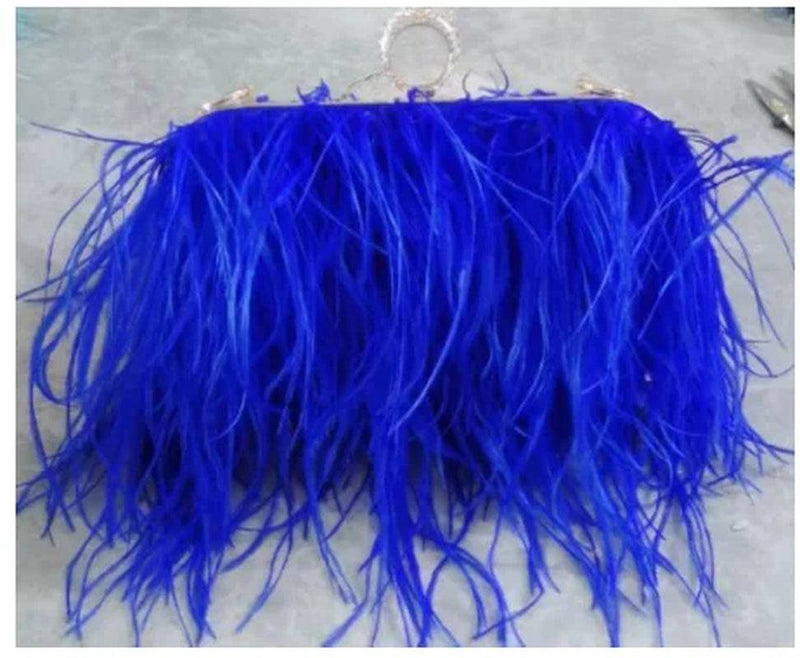 Women Bags Handbags Famous Brands Ostrich Feather Clutch Luxury Handbags Women Bags Designer Chain Evening Party Clutch Bag