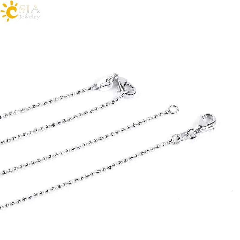 CSJA Natural Gem Stone Pendant Water Drop Necklaces Pendants Tiger Eye Lapis Lazuli Clear Crystal Opal Healing Jewellery E526