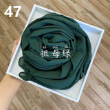 Muslim Chiffon Hijab Scarf Women 2020 Islam Scarves Solid Color Shawl Head Wrap Islamic Hijabs Headscarf Foulard Femme Musulman