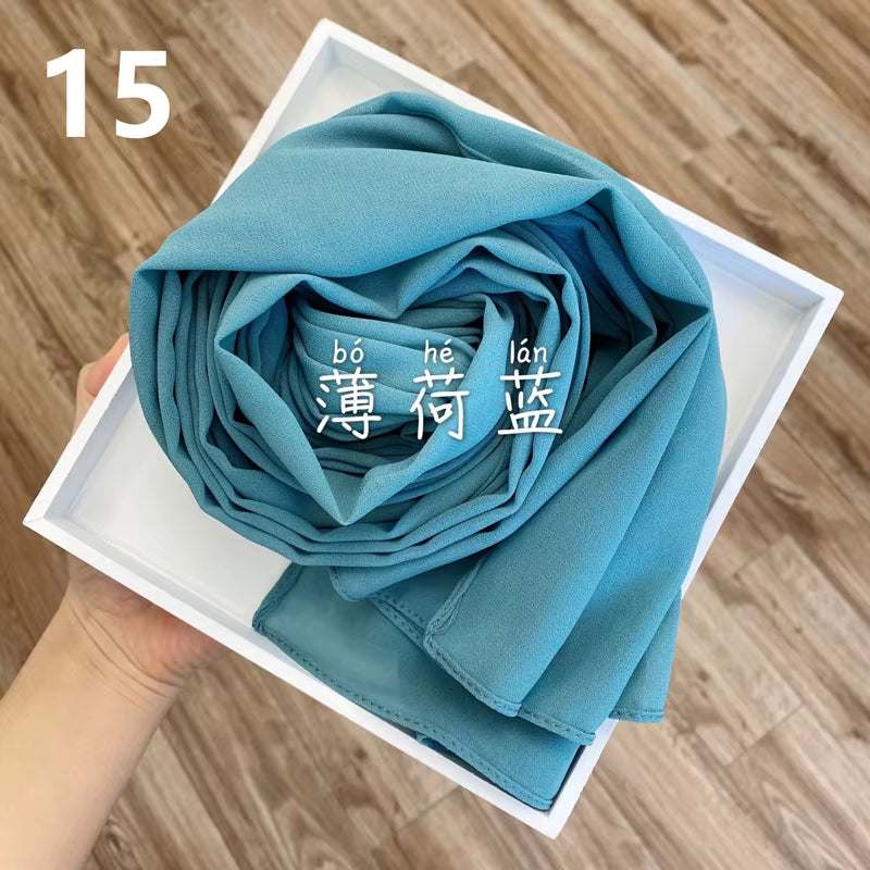 Muslim Chiffon Hijab Scarf Women 2020 Islam Scarves Solid Color Shawl Head Wrap Islamic Hijabs Headscarf Foulard Femme Musulman
