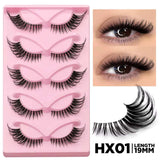 3D Faux Mink Cat Eye & Fox Eye Lashes Fluffy False Eyelashes Natural Look Extensions for Makeup & Daily Wear