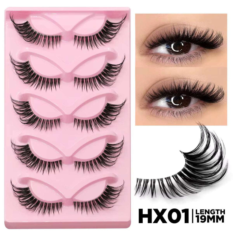 3D Faux Mink Cat Eye & Fox Eye Lashes Fluffy False Eyelashes Natural Look Extensions for Makeup & Daily Wear