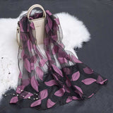 2023 Hot Sale Silk Scarf Womens Summer Breeze Lightweight Sheer Wrap and Shawls Bandana Beach Organza Gauze Lace Hollow Scarf